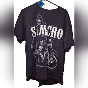 Black Graphic T-Shirt with Sons Of Anarchy Design, XXL